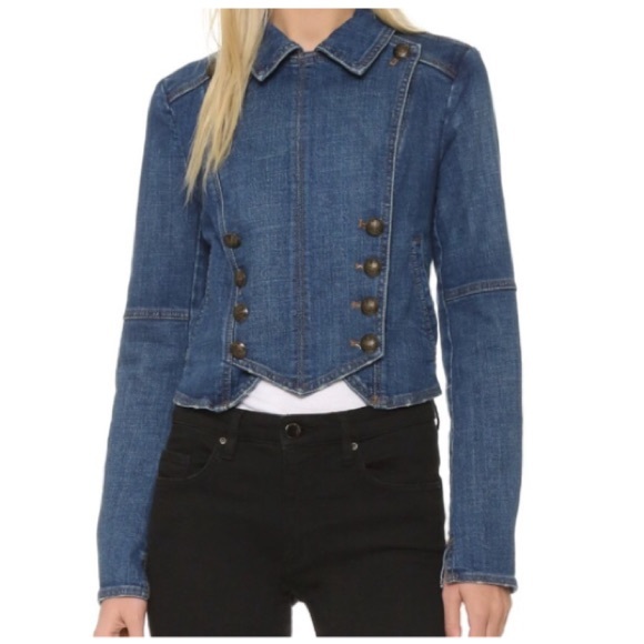 Free People Jackets & Blazers - Free People Jean Jacket Double Breast Buttons Sz M